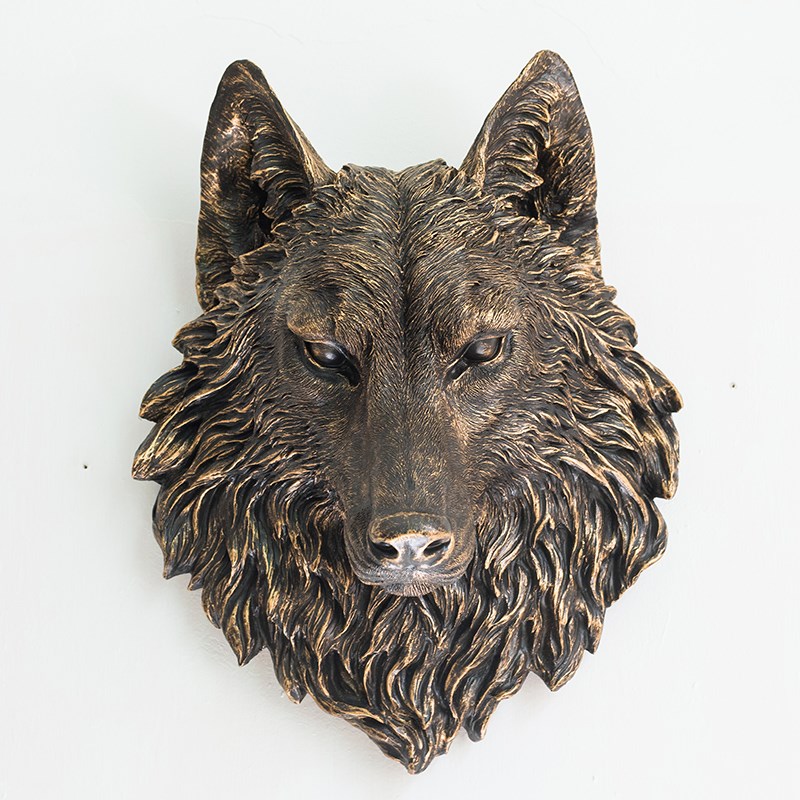 简约现代狼头壁i挂摆件客厅动物头墙饰装饰品酒吧会所玄关软装摆