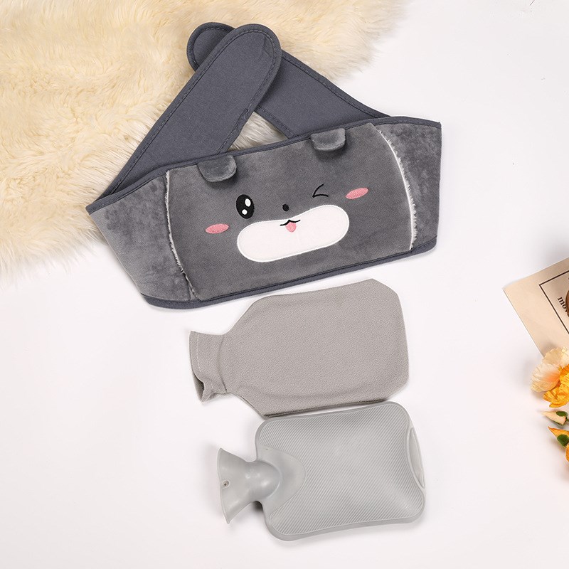 新款兔绒套装兔毛卡通暖腰带多用途暖腰宝护腰带护宫带灌水