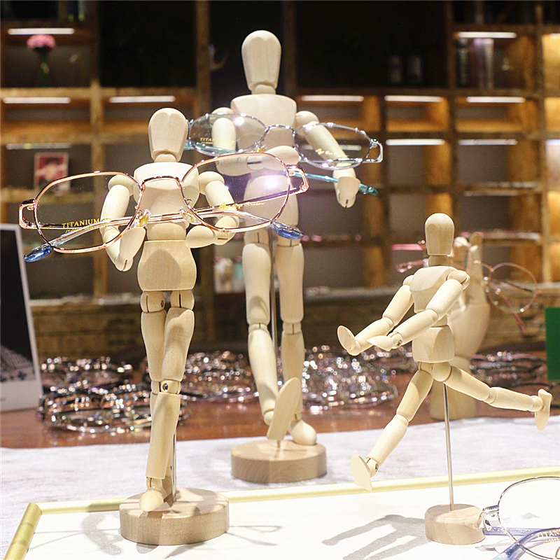 创意眼镜店橱窗装饰陈列摆放道具实木太阳眼镜墨镜眼睛展示架木质