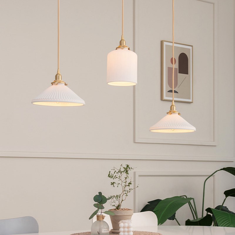 简约现代创意个性陶瓷轨道吊灯客厅餐厅卧室铜吊灯