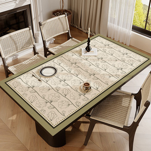 北欧风餐桌垫免h洗防油防水防烫桌布隔热垫长方形皮革茶几桌布垫