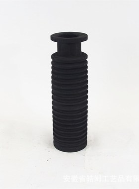 厂家销售手工新中式碳p化木质摆件创意螺纹花瓶民宿酒店艺术装饰