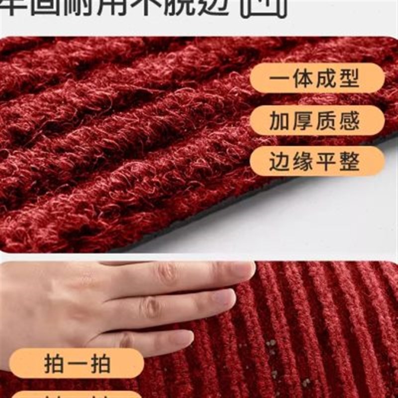 地垫入户门垫新款防滑龙年脚垫红色简约喜庆Q耐磨免洗可定制垫子
