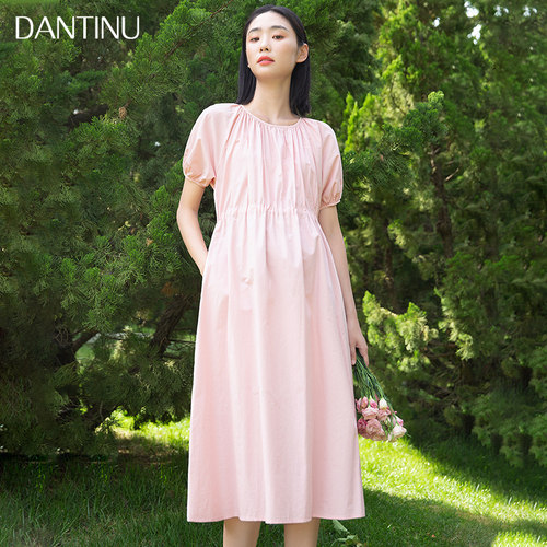 孕妇连衣裙夏季外穿纯n棉2023新款韩版大码短袖宽松中长款裙子夏