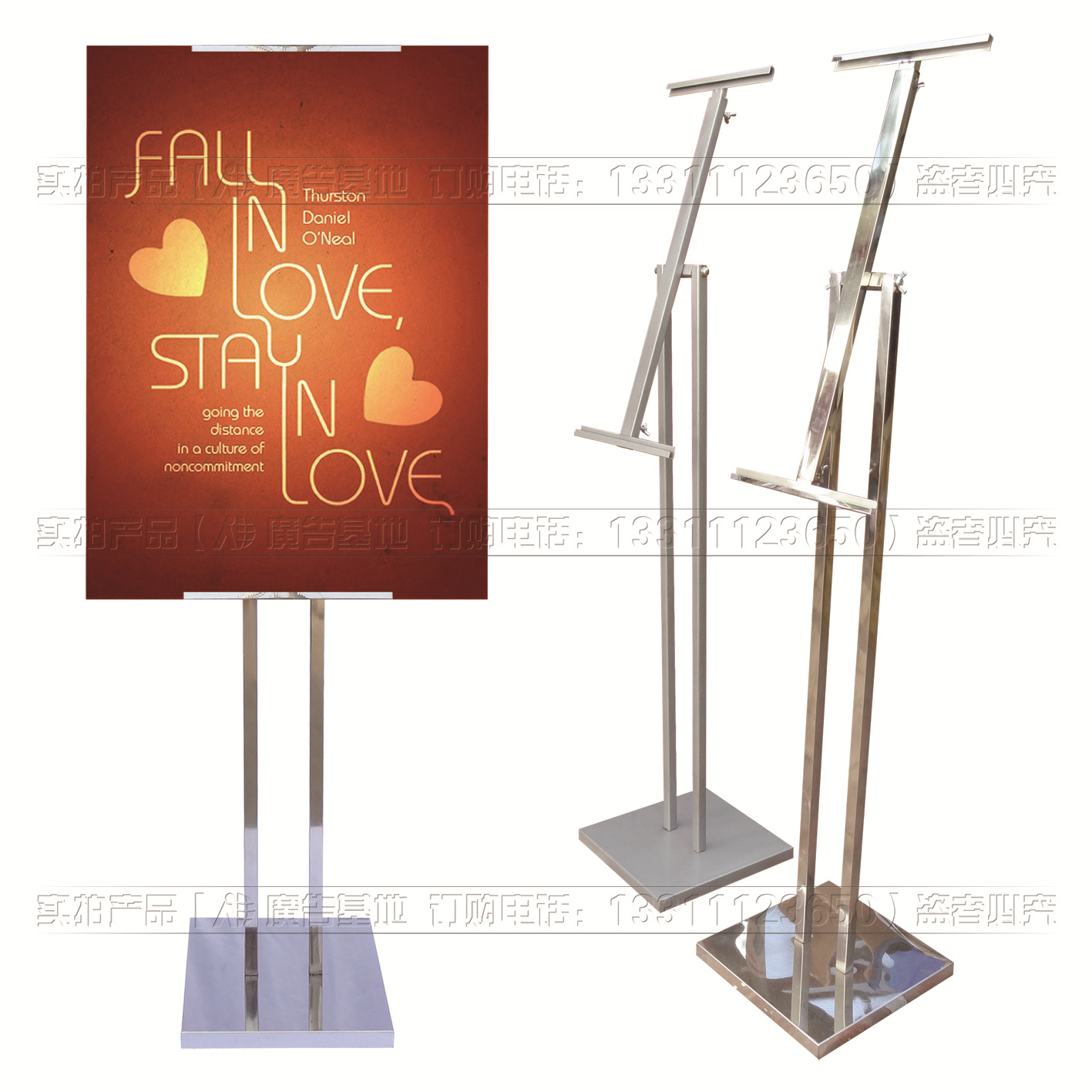 挂画架立牌双杆可调广告牌迎宾牌服装餐厅酒店广告架展示架宣传架