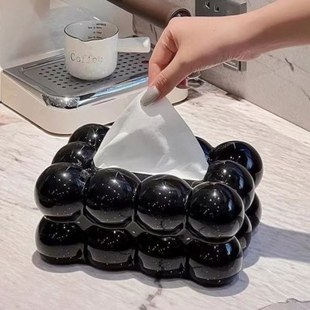 纸巾盒客厅高档轻奢陶瓷抽纸盒茶几摆件家用创意纸抽盒奶油高级感