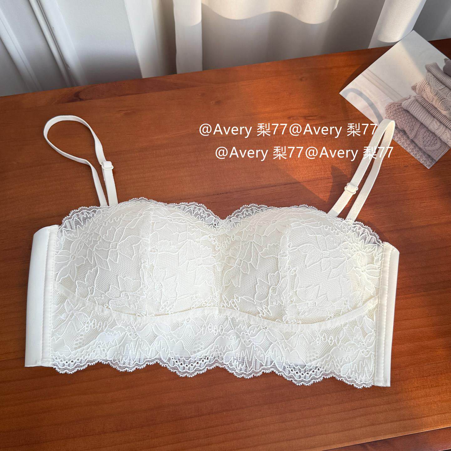 “白色花海”纯欲蕾丝内衣女薄款小胸聚拢抹胸防走光收副乳文胸罩