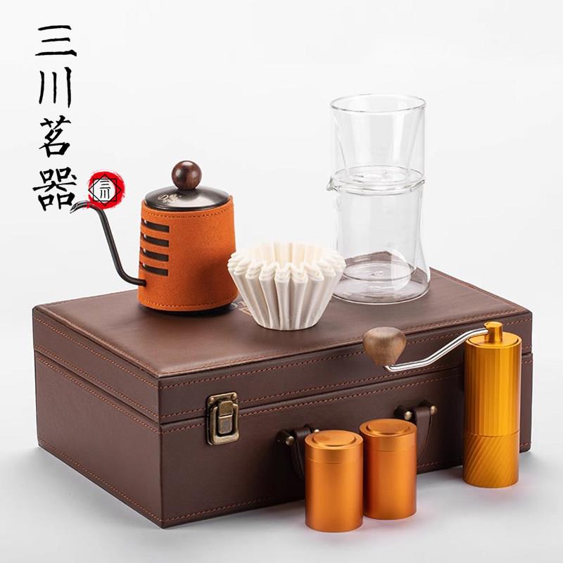 帝国手冲咖啡壶套装家用小型手摇式研磨器手冲咖啡礼盒分享壶套装