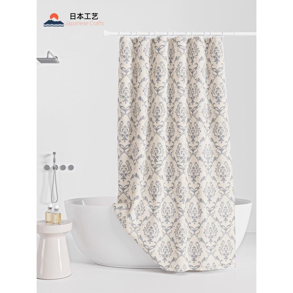 日本浴室浴帘隔断帘防水高档卫生间淋浴门帘子窗帘挂帘防霉防水布
