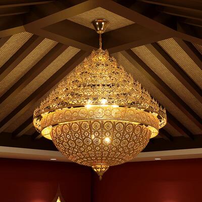 异丽东南亚风格楼梯铁艺吊灯泰国覆古怀旧工业风客厅饭厅泰式灯具