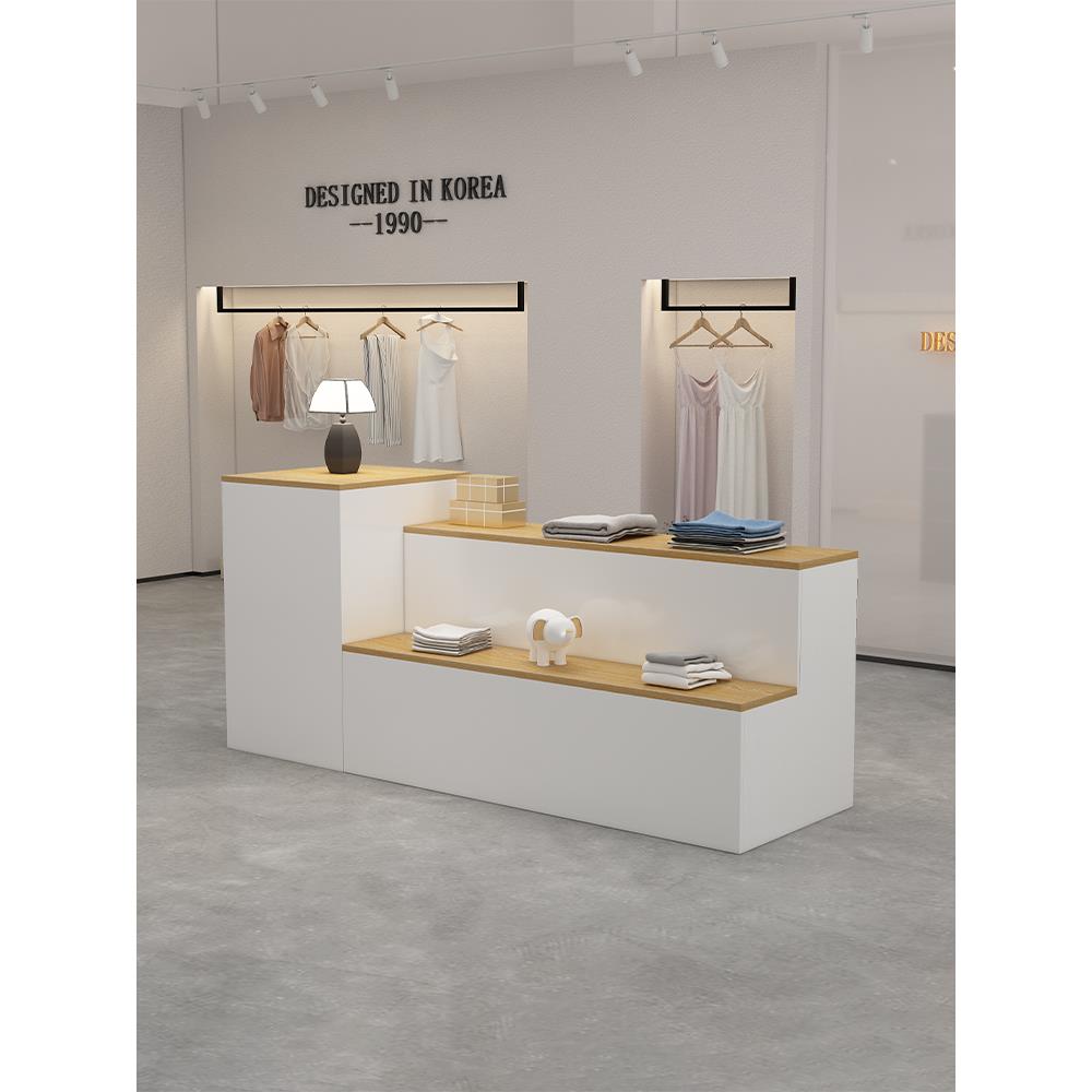 服装店中岛中间展示桌商场鞋包陈列柜收纳女装童装店流水台展示柜