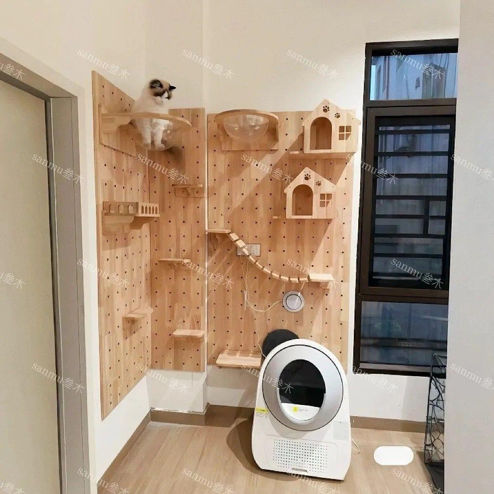 猫别墅diy洞洞板定制猫窝配件挂墙猫爬架墙上壁挂式不占地猫乐园