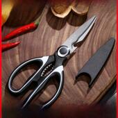 阳江十八子剪刀家用多功能厨房剪刀不锈钢强力鸡骨剪刀烧烤食品剪