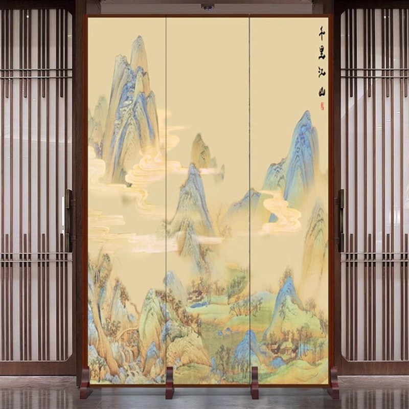 新中式屏风隔断客厅简易可折叠移动入户正对门客厅玄关遮挡隔板
