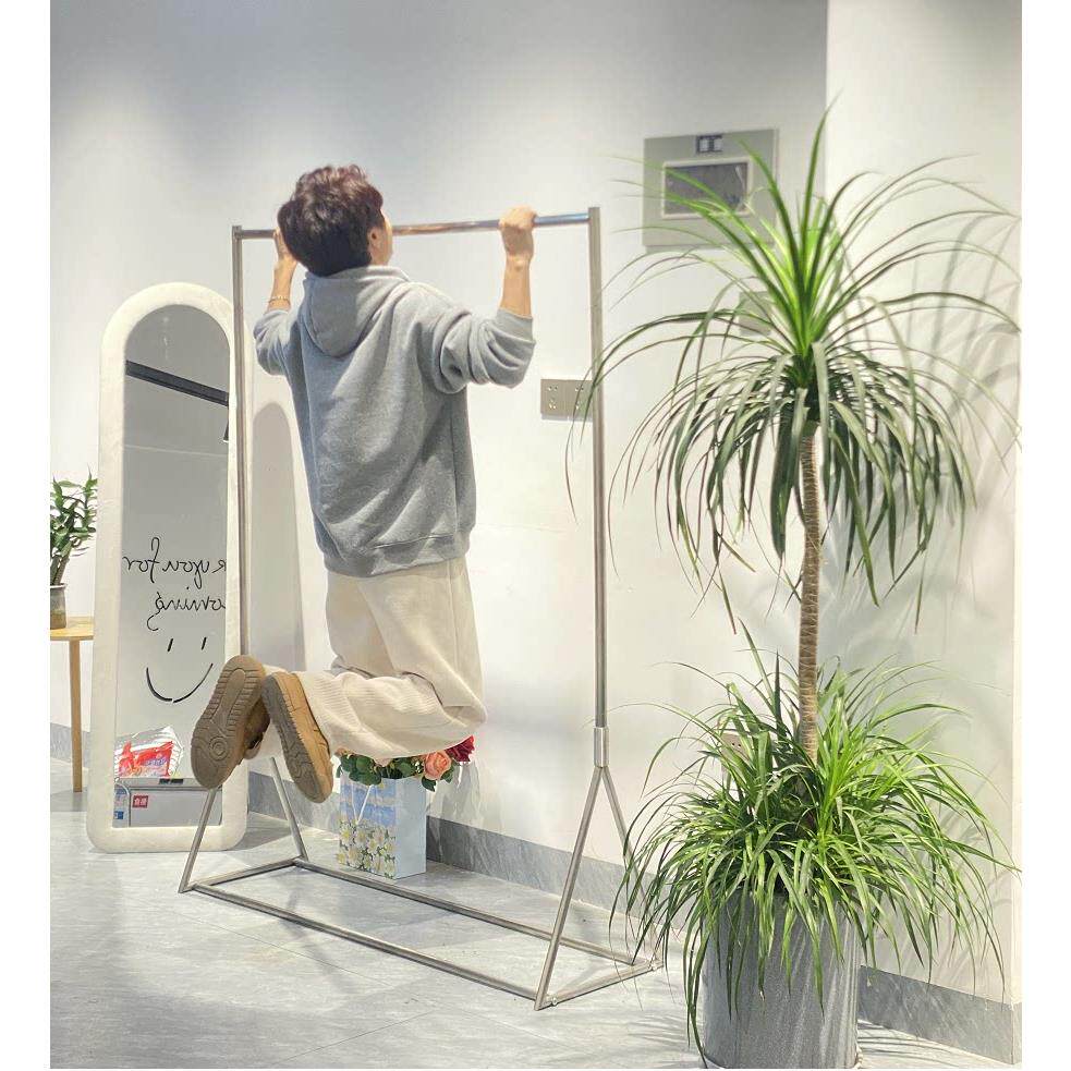 服装店展示架陈列架落地式女装货架侧挂衣架不锈钢高档中岛挂衣杆