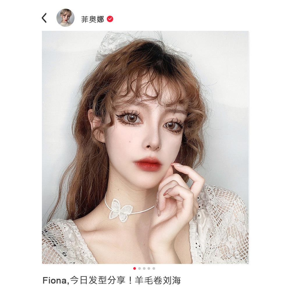 羊毛卷刘海假发女真发无痕假发片泰迪卷假刘海自然隐形前额假头帘