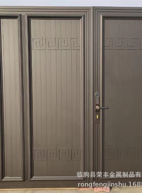 别墅庭院铝合金大门小区院墙铝艺大门平开入户大门新农村双开大门
