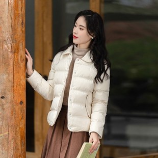 纻衣短款羽绒棉服女2024冬季新款小众棉袄复古简约设计感棉衣外套
