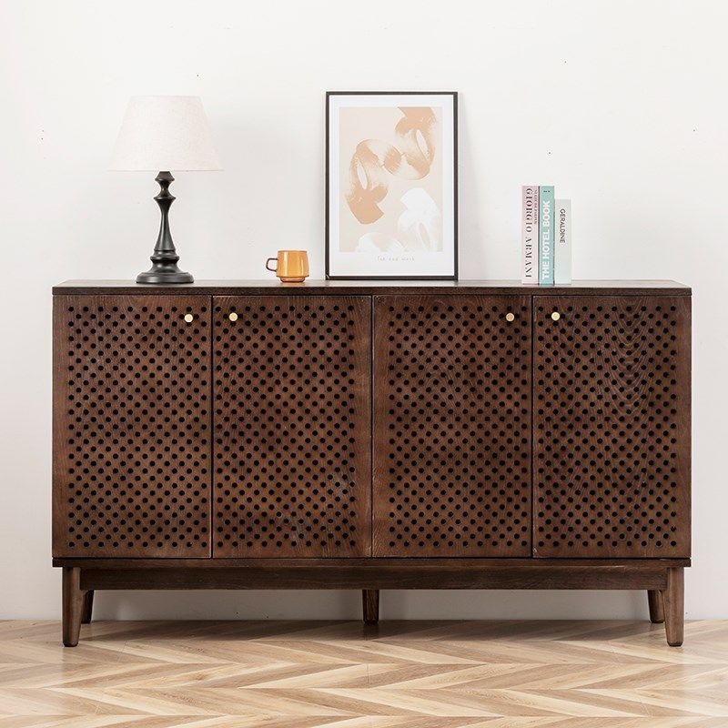 北欧复古表情实木餐边柜简约收纳柜现代侘寂自然风靠墙玄关柜储物,住宅家具,餐边柜,淘宝优惠券,粉丝福利购,淘宝优惠卷