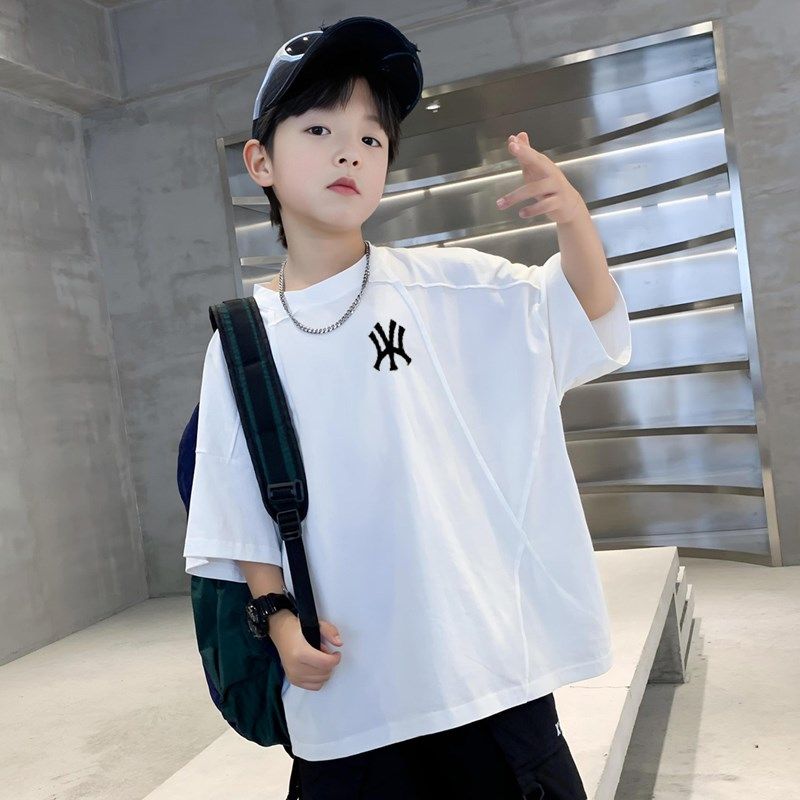 WY男童短袖T恤夏季2025新款韩版体恤儿童夏装半袖上衣男孩纯色薄t,童装/婴儿装/亲子装,T恤,淘宝优惠券,粉丝福利购,淘宝优惠卷