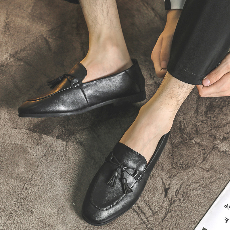 流苏豆豆鞋男真皮浅口英伦个性潮流透气懒人一脚蹬男款休闲小皮鞋,流行男鞋,休闲皮鞋,淘宝优惠券,粉丝福利购,淘宝优惠卷