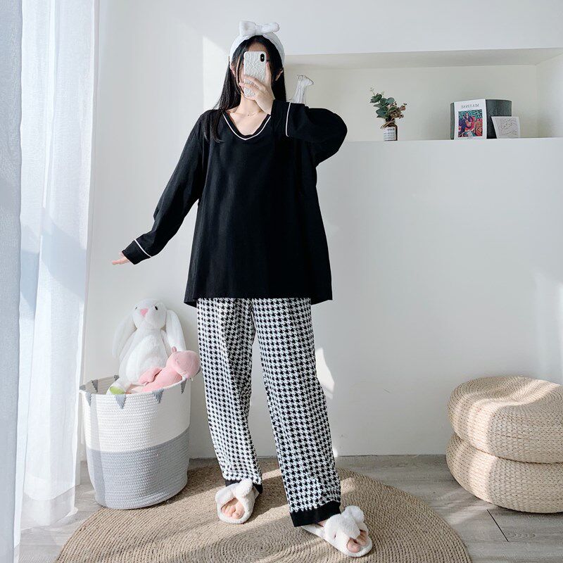 孕产妇哺乳V领睡衣女加大码长袖长裤针织棉宽松胖妹妹200斤月子服,女士内衣/男士内衣/家居服,睡衣/家居服套装,淘宝优惠券,粉丝福利购,淘宝优惠卷