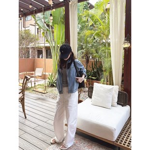 颓废家 浅蓝色牛仔外套女春棉洗水柔软短款宽松百搭长袖夹克上衣