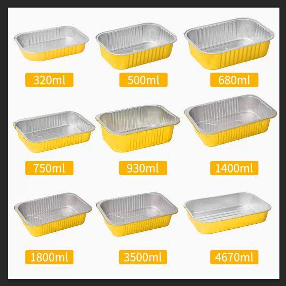 金色锡纸盒加厚铝箔盒长方形外送打包盒商用烘培一次性打包盒餐盒,餐饮具,一次性餐盒,淘宝优惠券,粉丝福利购,淘宝优惠卷