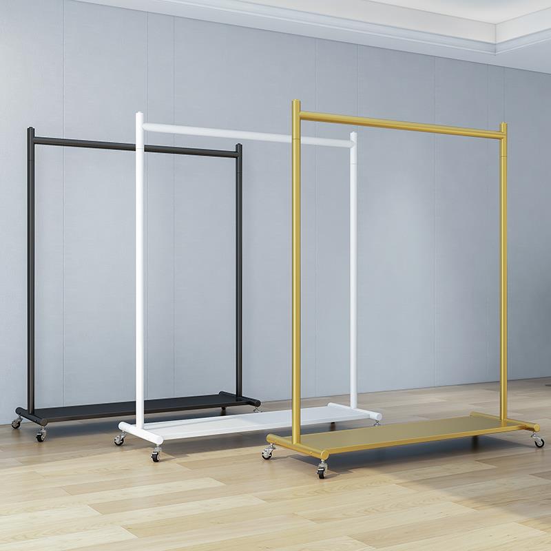 移动衣架落地卧室晾挂衣架家用单杆式鞋包衣服架子简易衣帽架带轮