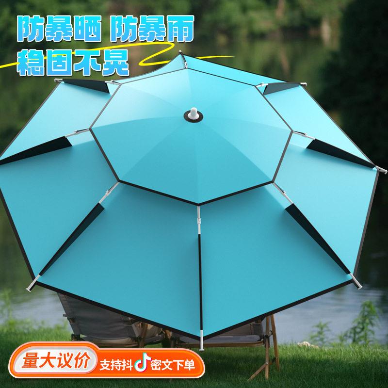 钓鱼伞遮阳伞拐杖杆万向大钓伞加厚防晒防风防雨钓伞工厂