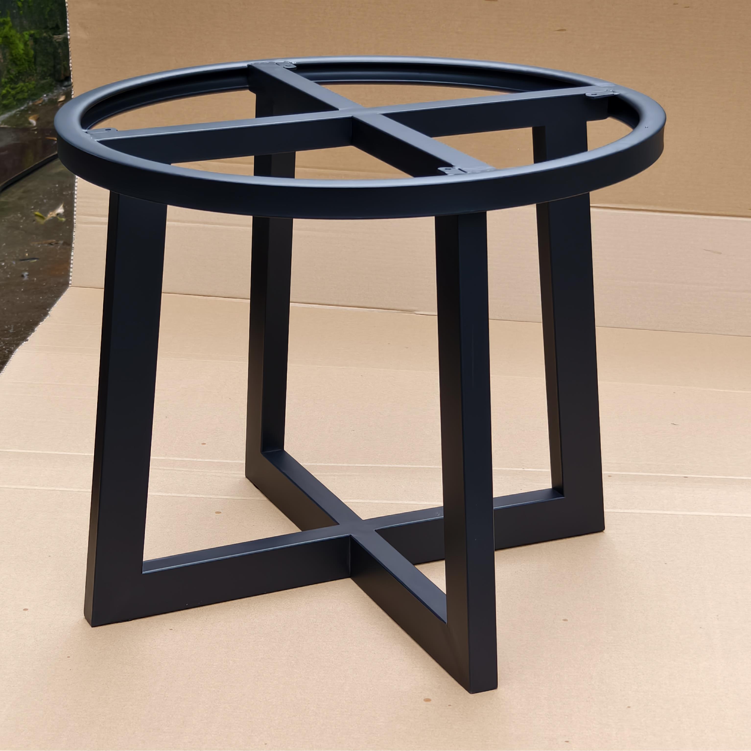 铁艺圆桌腿支架大理石岩板茶几会议圆形玻璃桌脚支撑架餐桌架底座