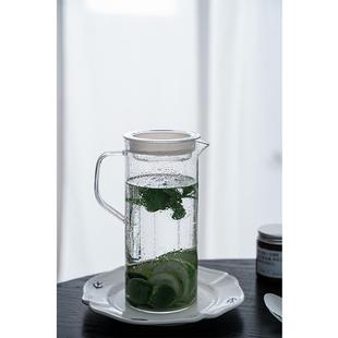 冷水壶凉水壶玻璃耐高温家用大容量果汁壶花茶壶煮茶壶水果茶 日式