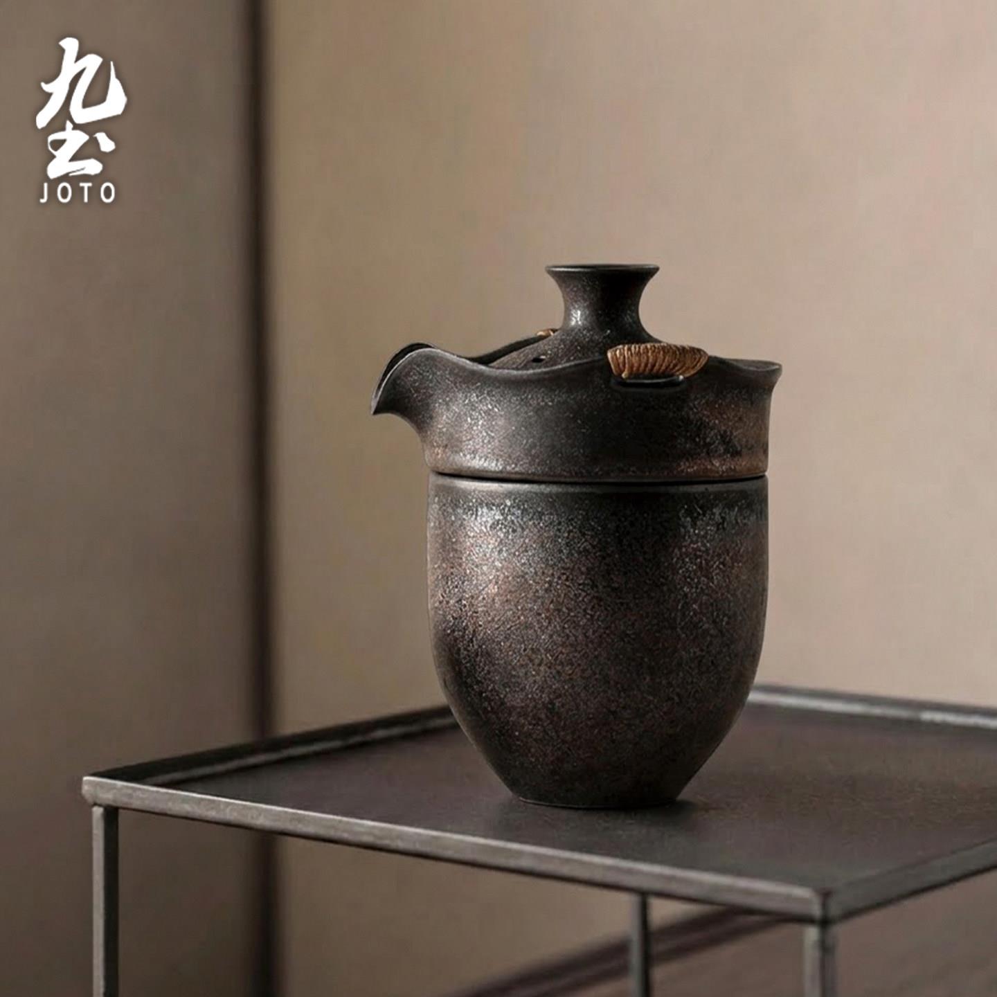 九土快客杯一客一茶套装手抓壶功夫茶具便携式防烫办公室旅行单人