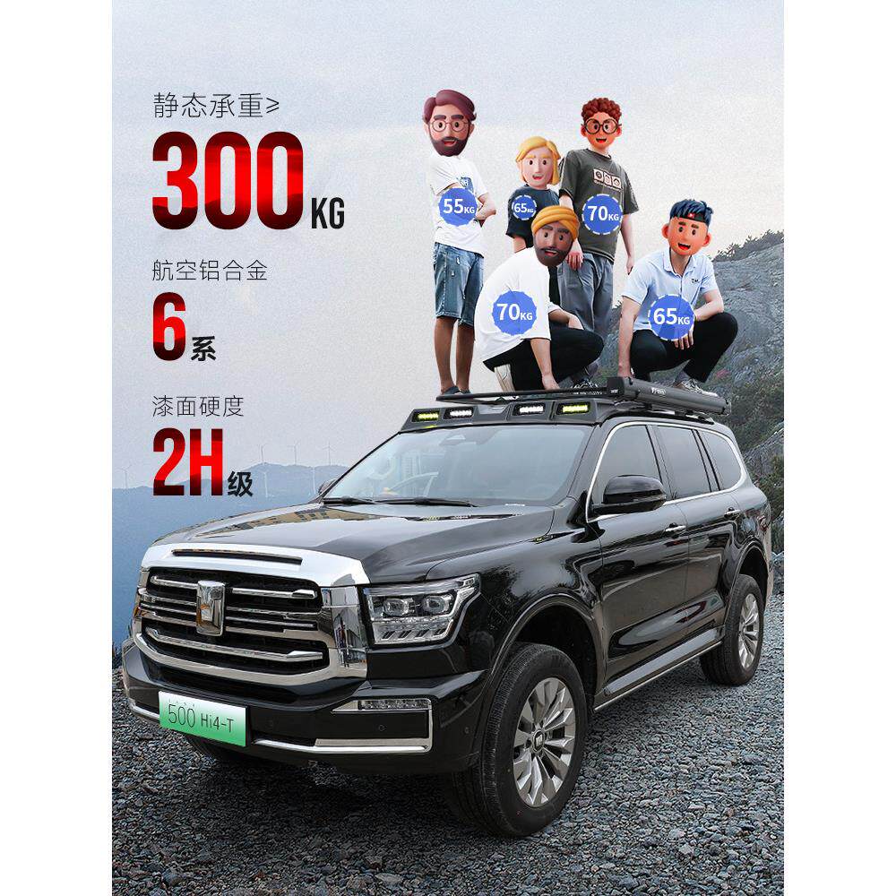 坦克500hi4t/z车顶行李架框改装车顶拓展平台折叠爬梯侧边帐书包