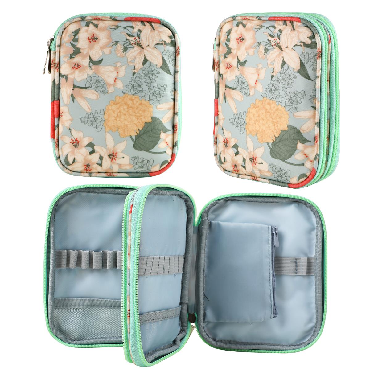 双层钩针收纳包手工编织DIY工具收纳袋钩针毛衣针收纳整理文具袋