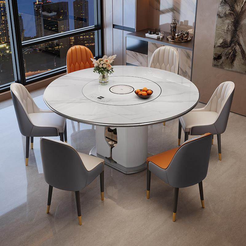 岩板餐桌椅2025新款家用小户型轻奢高级感多功能暖菜板电磁炉饭桌,住宅家具,岩板餐桌,淘宝优惠券,粉丝福利购,淘宝优惠卷