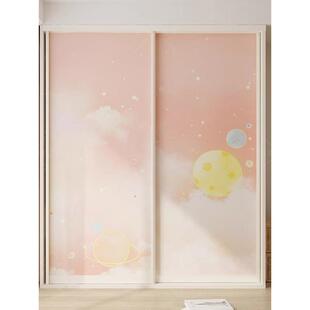 儿童房卡通衣柜贴纸柜子柜门推拉门玻璃移门翻新改造轻奢美化贴画