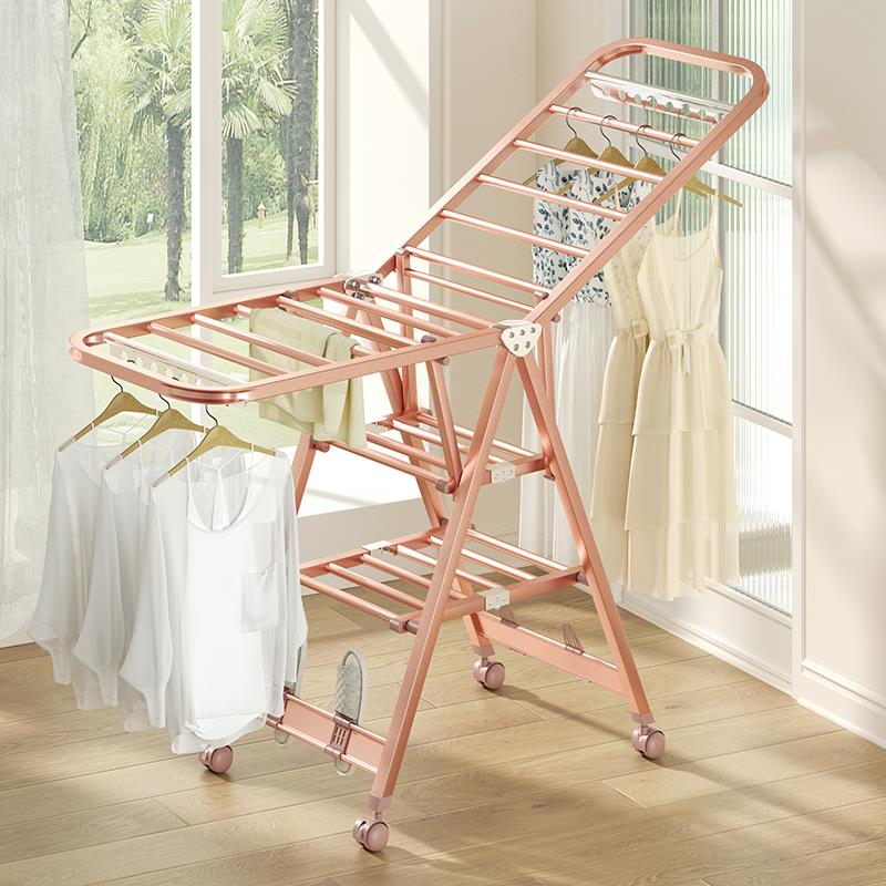 铝合金晾衣架落地折叠室内凉衣杆家用晒衣架阳台室外架晒被子神器