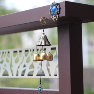 昱珀九叶铃莲纯铜风水风铃挂件铜铃铛家居饰品声音好听样式好看