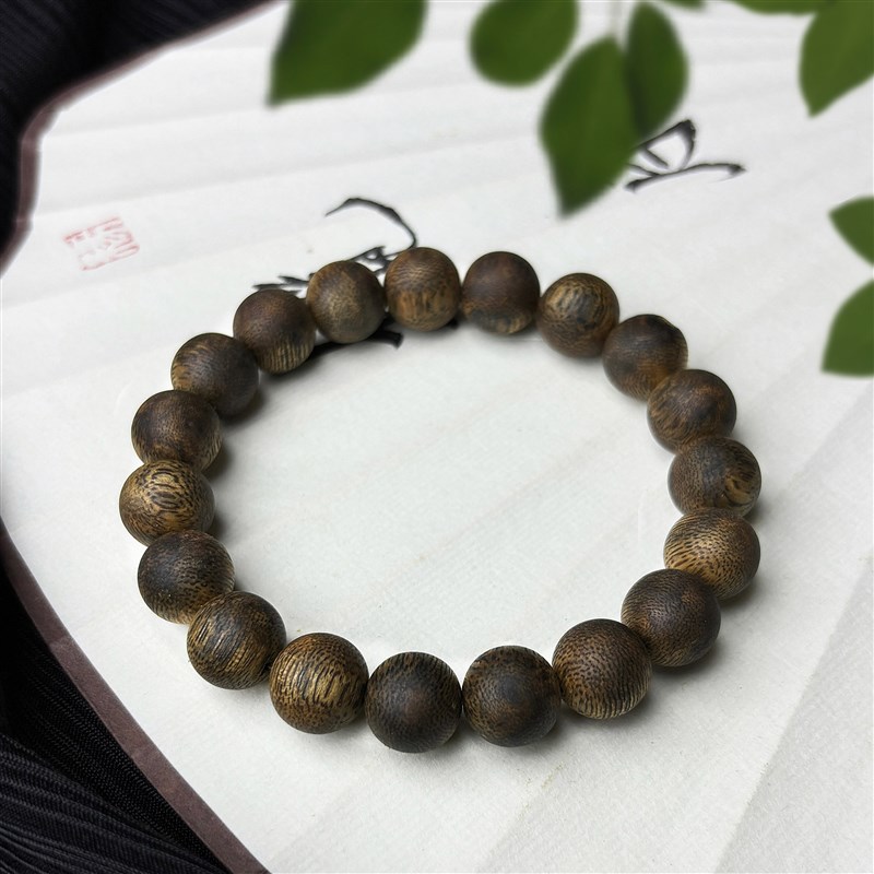 九分沉奇楠沉香圆珠手串10mm正品棋楠佛珠男女款木质手链清净素简
