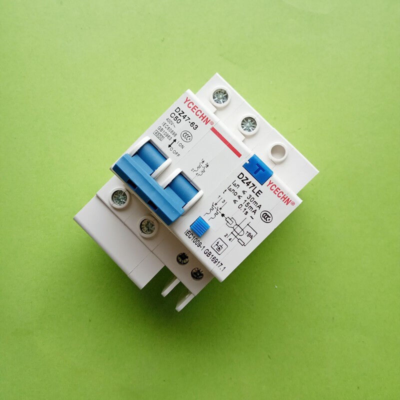 2P-50A漏电保护器C50家用空开断路器带漏保DZ47lSe电闸开关6A2P