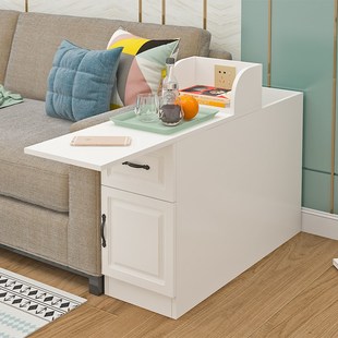 角柜北欧式角几电话几侧边t柜简约可充电扶手组装客厅窄小沙发边