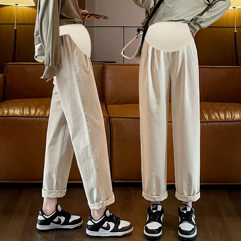 孕妇裤子外穿2024新款日系宽松高腰托腹直筒萝卜哈伦裤九分休闲女,孕妇装/孕产妇用品/营养,孕妇打底裤,淘宝优惠券,粉丝福利购,淘宝优惠卷