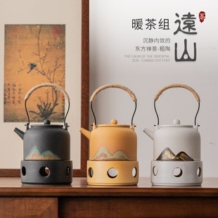 新中式暖茶炉 h复古风蜡烛温茶器陶瓷功夫茶具加热保温家用煮茶壶
