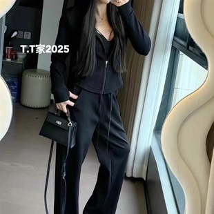 2581TT2.17 2561 2025上新春款 百搭显瘦遮胯连帽休闲C套装