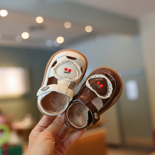 2024夏季 公主鞋 新款 子0一2岁可爱包头软底学步鞋 女宝宝鞋 婴儿凉鞋
