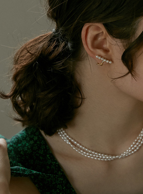 PN耳夹无耳洞女耳钉夹耳式耳环夹款法式高级感耳骨珍珠蚊香盘耳饰