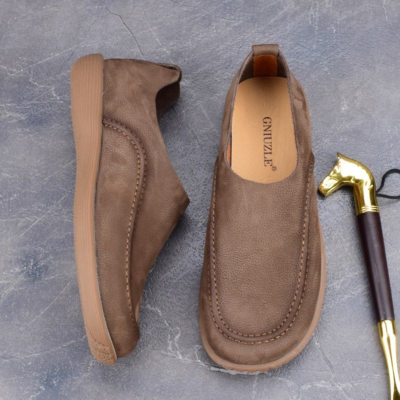 透气皮鞋软底懒人鞋一脚蹬男休闲真皮头层牛皮简约时尚豆豆鞋软皮,流行男鞋,乐福鞋（豆豆鞋）,淘宝优惠券,粉丝福利购,淘宝优惠卷