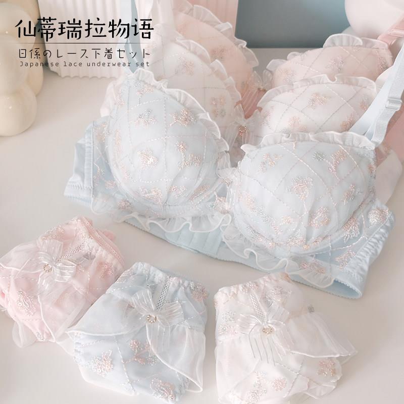 内衣纯欲日系套装大胸可爱软萌少女蕾丝小胸聚拢文胸罩