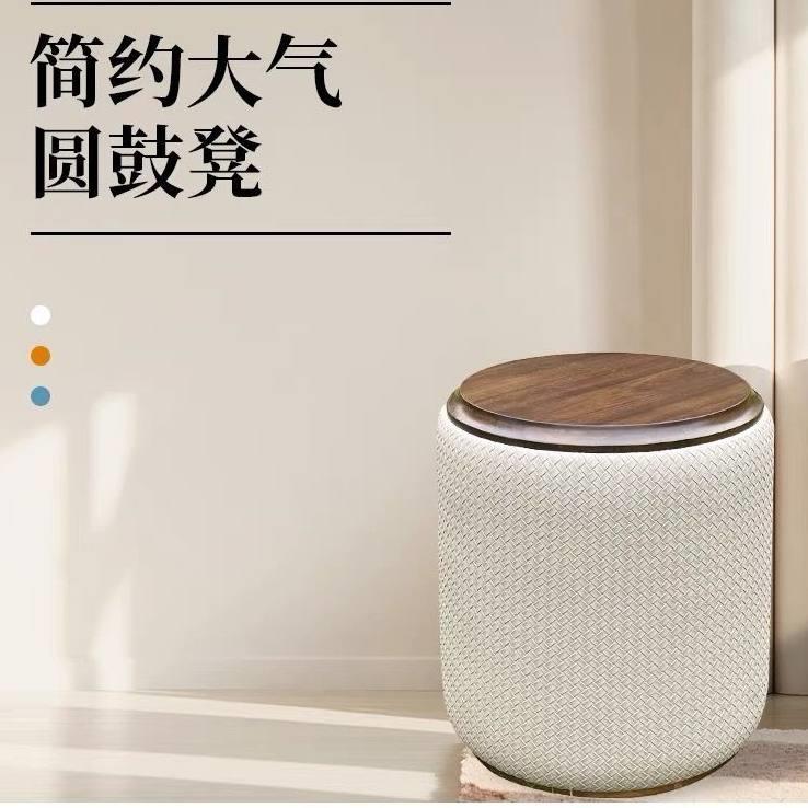 实木乌金木工艺落地圆凳实木鼓凳子圆形餐桌凳茶桌休闲凳子化妆椅